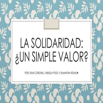 La solidaridad