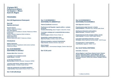 La sostenibilità in sanità progettare l’ospedale