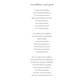 La Souffrance,  Pour Quoi?