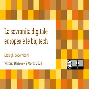 La sovranità digitale europea e le big tech   20220303
