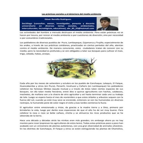 Las prácticas sociales y el deterioro del medio ambiente