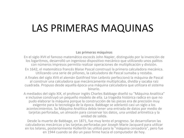 Las primeras maquinas
