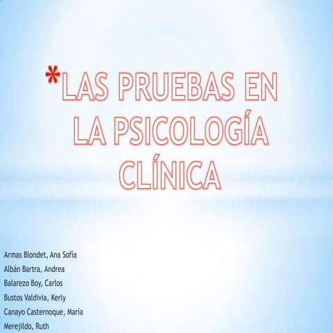 Las pruebas psicologicas