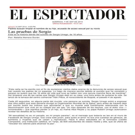 "Las pruebas de Sergio" Natalia Herrera (ElEspectador) _suicidio_sociedad_edu...