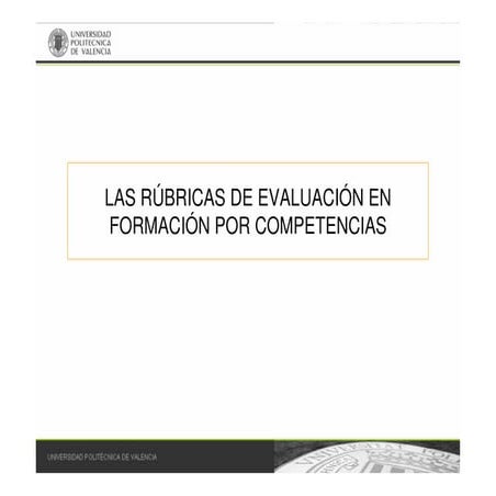 Las rúbricas de evaluación en formación por competencias