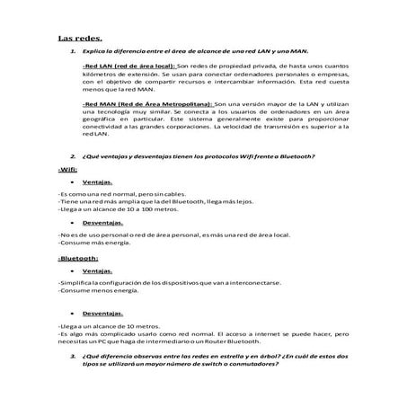 Las redes Ejercicios