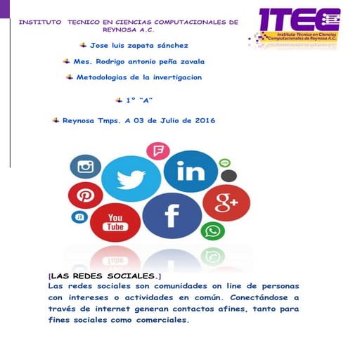 IMPACTO DE LAS REDES SOCIALES EN LOS ADOLESCENTES | PPTX