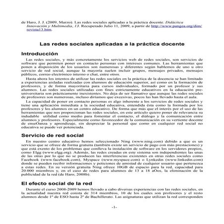 Las Redes Sociales Aplicadas A La PráCtica Docente
