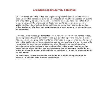 Las redes sociales y el gobierno