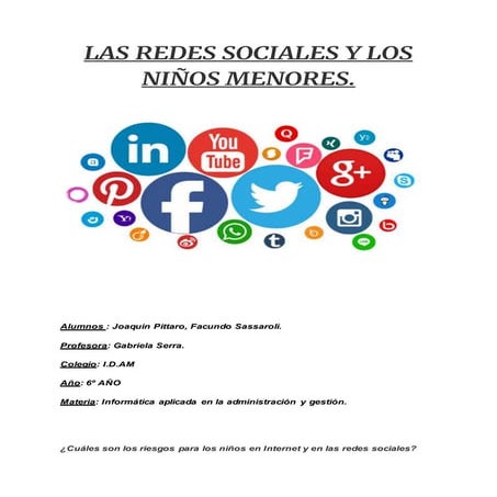 riesgos de internet y redes sociales para los niños | PDF