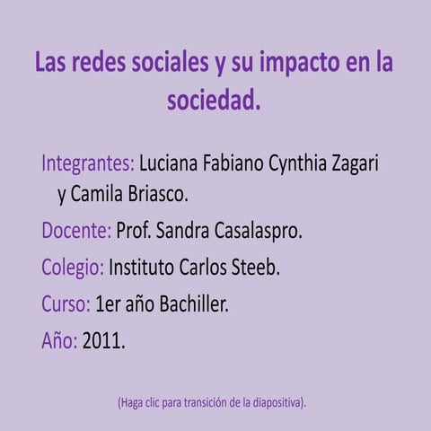Las redes sociales y su impacto en la sociedad. | PPTX