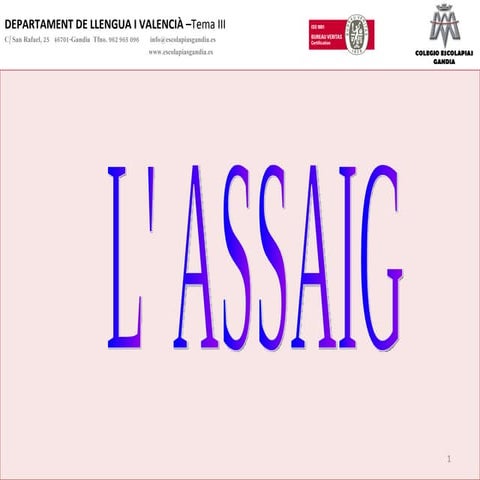 L'assaig   tema 4