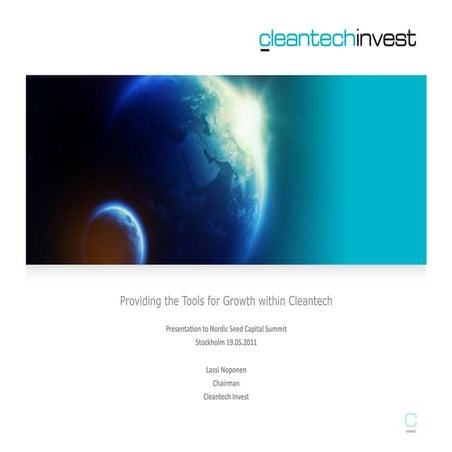 Providing the tools for growth with cleantech
