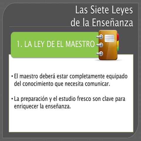Las siete leyes de la enseñanza