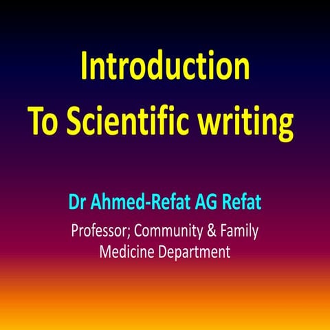 Scientific  Writing - Basic Skills and Tools