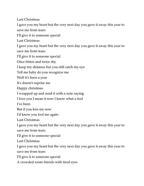 Video last christmas con letra