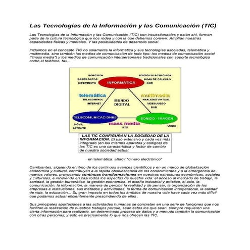 Las tecnologías de la información y las comunicación