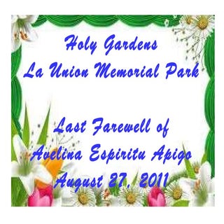 Last farewell of avelina apigo at h...