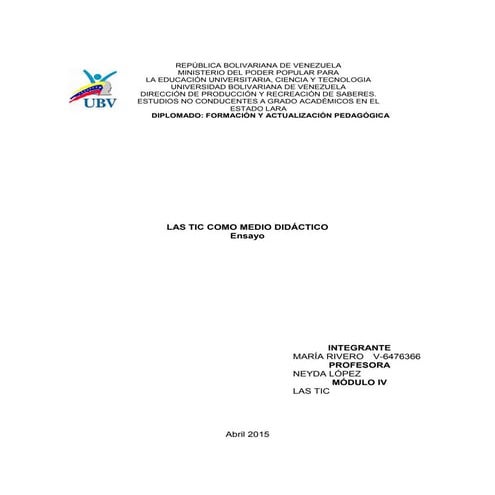 Las tic como medio didáctico
