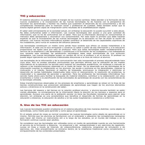 El uso de las tic en la educacion power point | PPTX