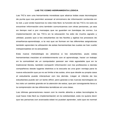 las TIC como herramienta lúdica