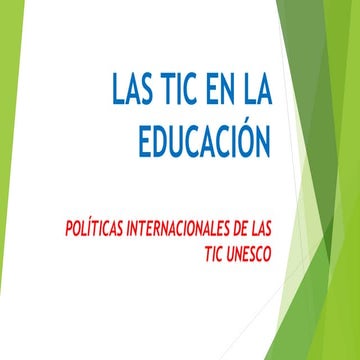 Las tic en la educación unesco