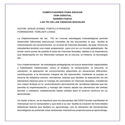 Las tic y las ciencias sociales | DOCX