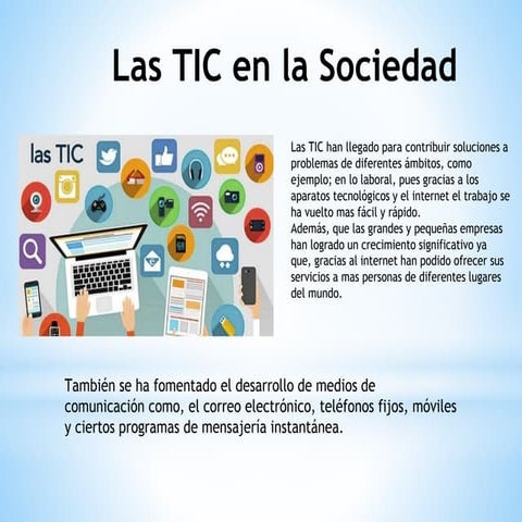 Las tic en la sociedad