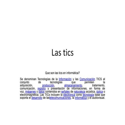 Las tics en informatica