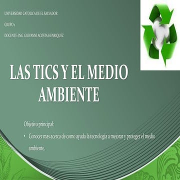 Las TICS y el medio ambiente