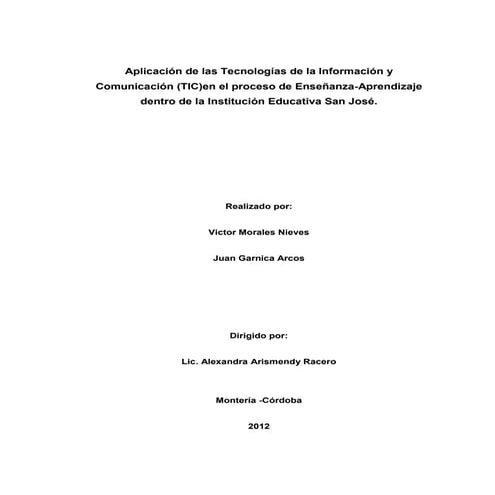 Las tics en la educación "proyecto"