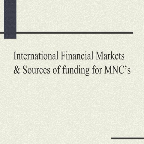 international financial markets