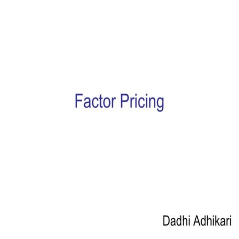 factor pricing