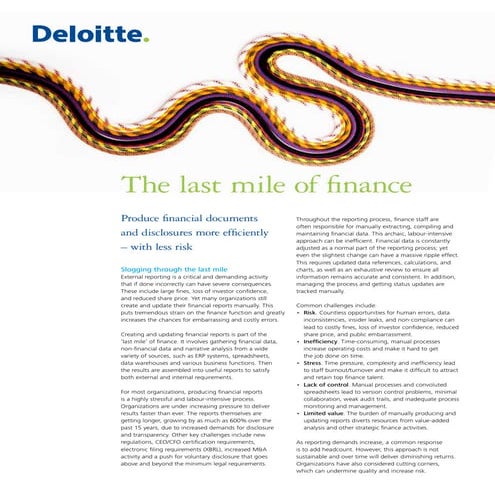 The Last Mile of Finance