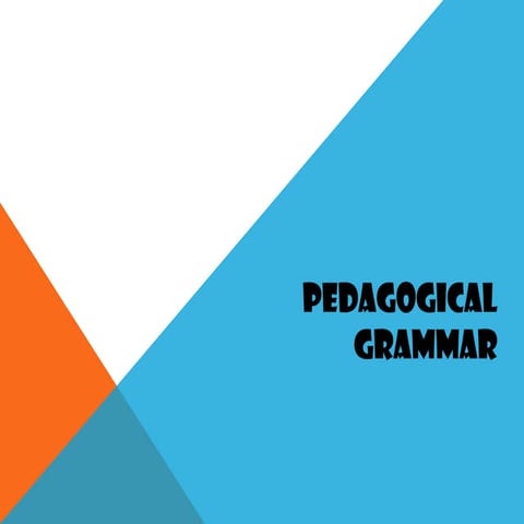 Pedagogical Grammar