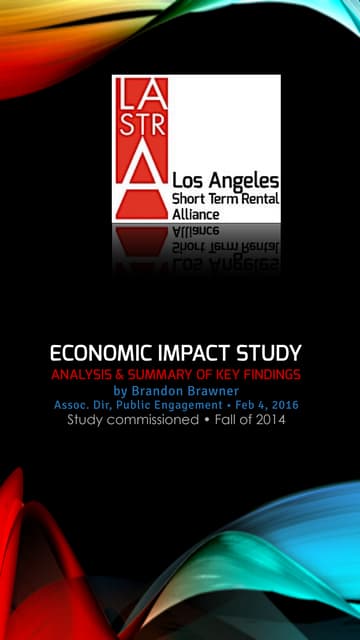 Short Term Rental Economic Impact Study Summry & Analysis