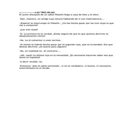 Las tres rejas. comunicacion