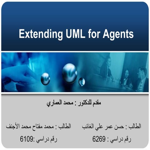 Extending UML for Agents