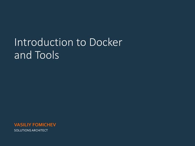 LASUG Online: Introduction to Docker and Docker Tools