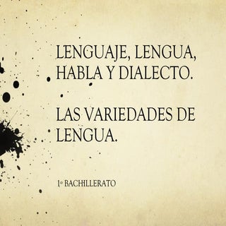 Las variedades de lengua