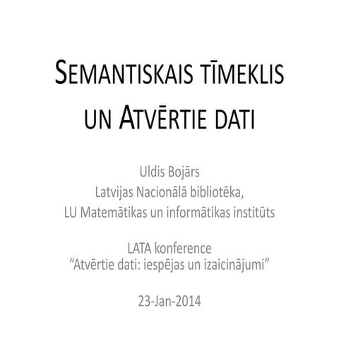 Semantiskais tīmeklis un Atvērtie dati