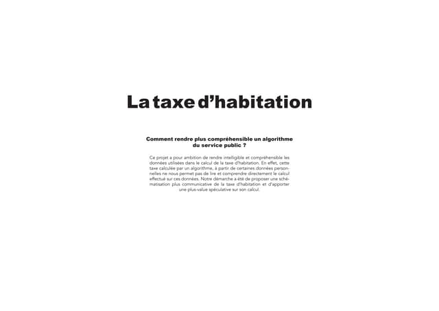 Nos Système by Fing : "La taxe d'habitation"