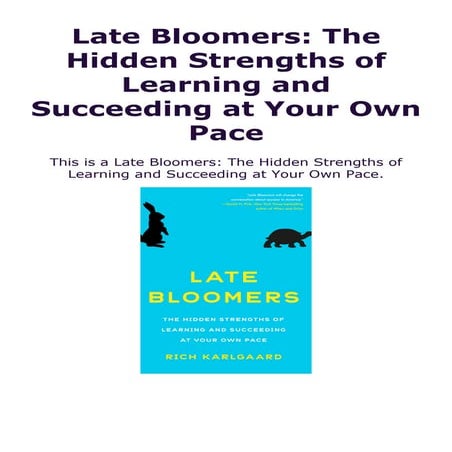 [PDF] Knihy Late Bloomers: The Hidden Strengths of Learning and ...