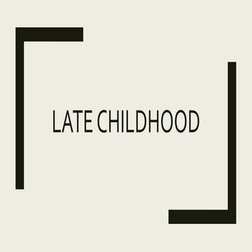 Late childhood