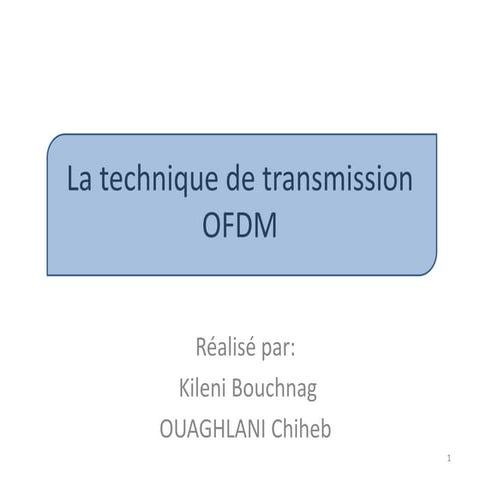 La technique de transmission OFDM