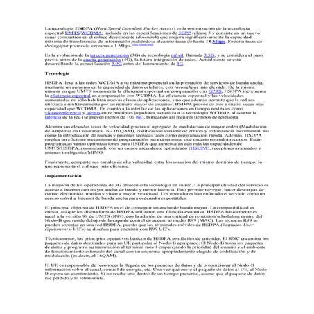 La tecnología hsdpa