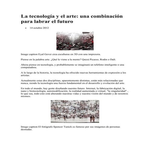 La tecnologia y el arte | PDF