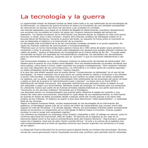 La tecnología y la guerra