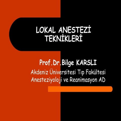 Local Anestezi Teknikleri