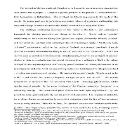 Late med church essay